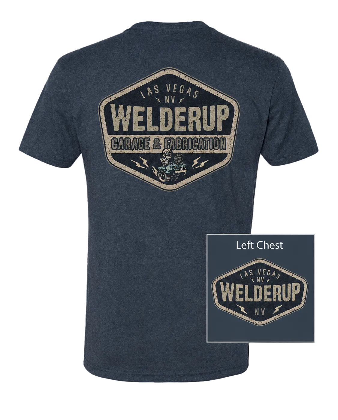Welder Up Skeleton Gasser Navy Blue T-Shirt