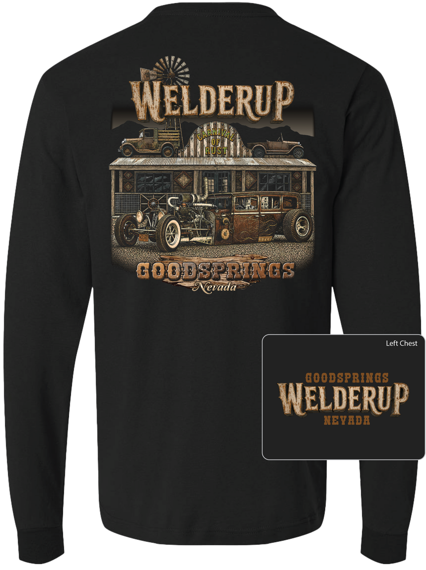Welder Up Goodsprings Storefront Black Long Sleeve T-Shirt