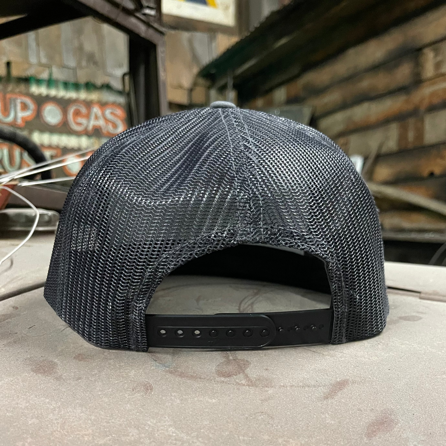 Welder Up Let's Ride Flat Bill Charcoal Trucker Hat