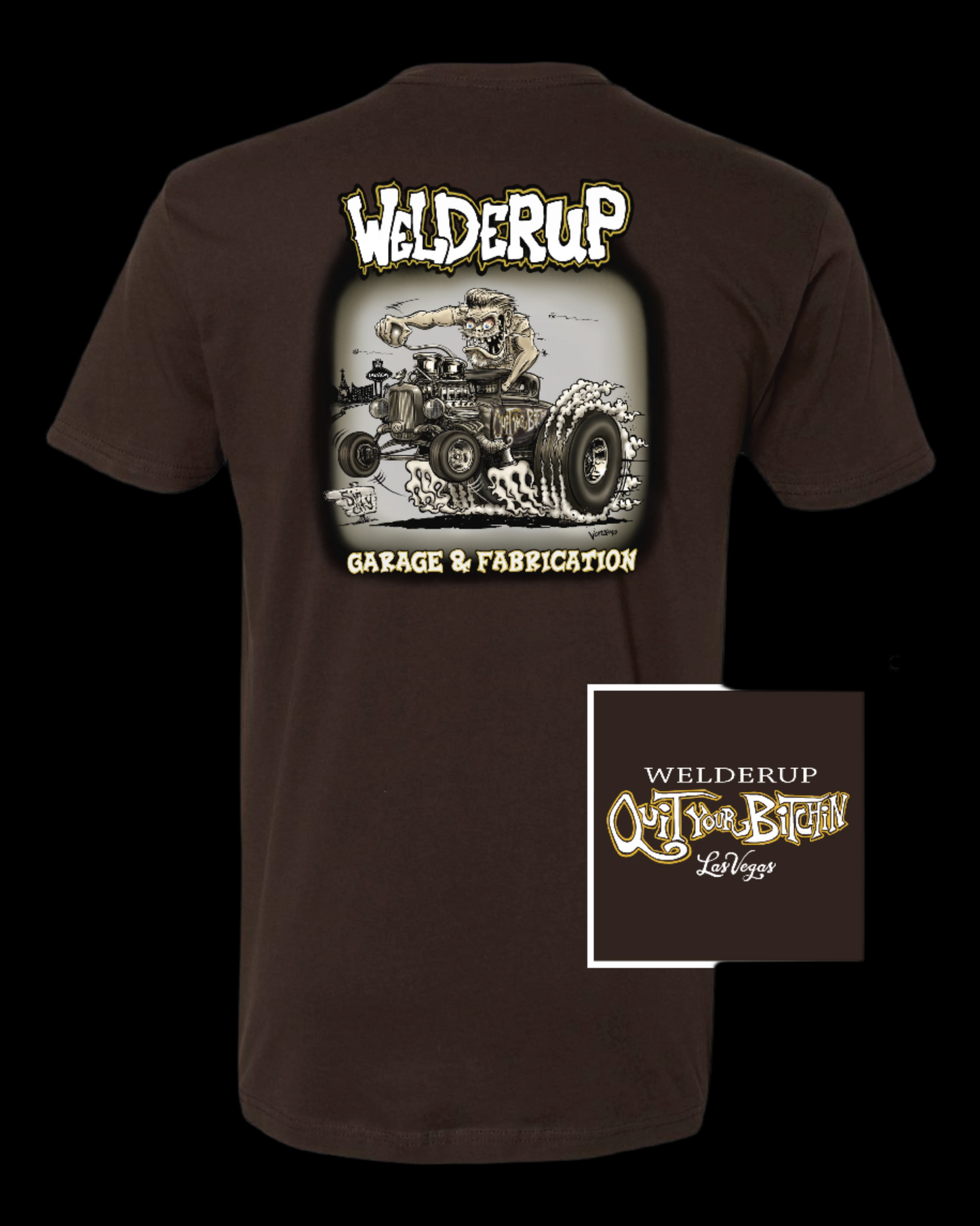 Welder Up QYB Cartoon Dark Chocolate T-Shirt