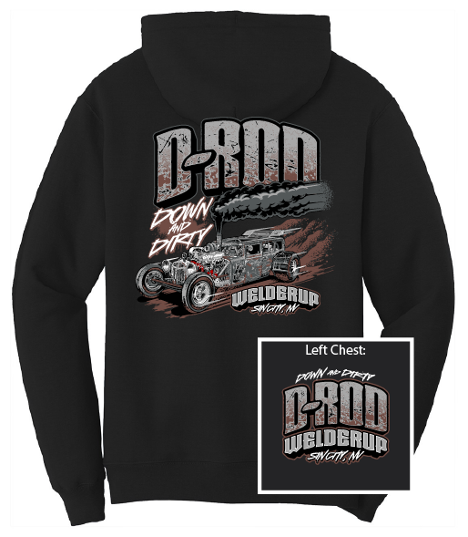 Welder Up D-Rod "Down & Dirty" Black Hooded Sweatshirt