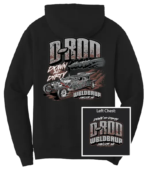 Welder Up D-Rod "Down & Dirty" Black Hooded Sweatshirt