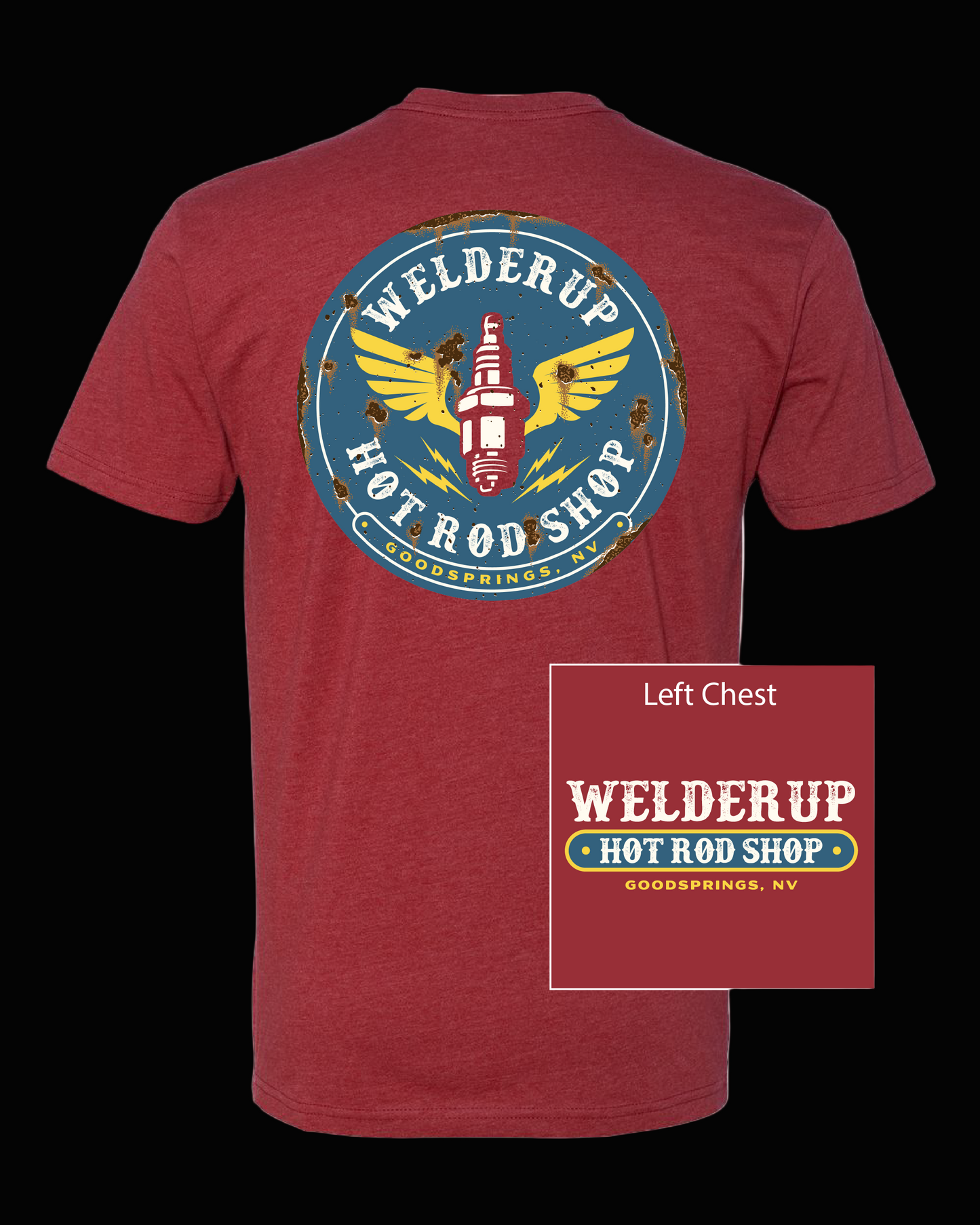 Welder Up Round Spark Plug Red T-Shirt