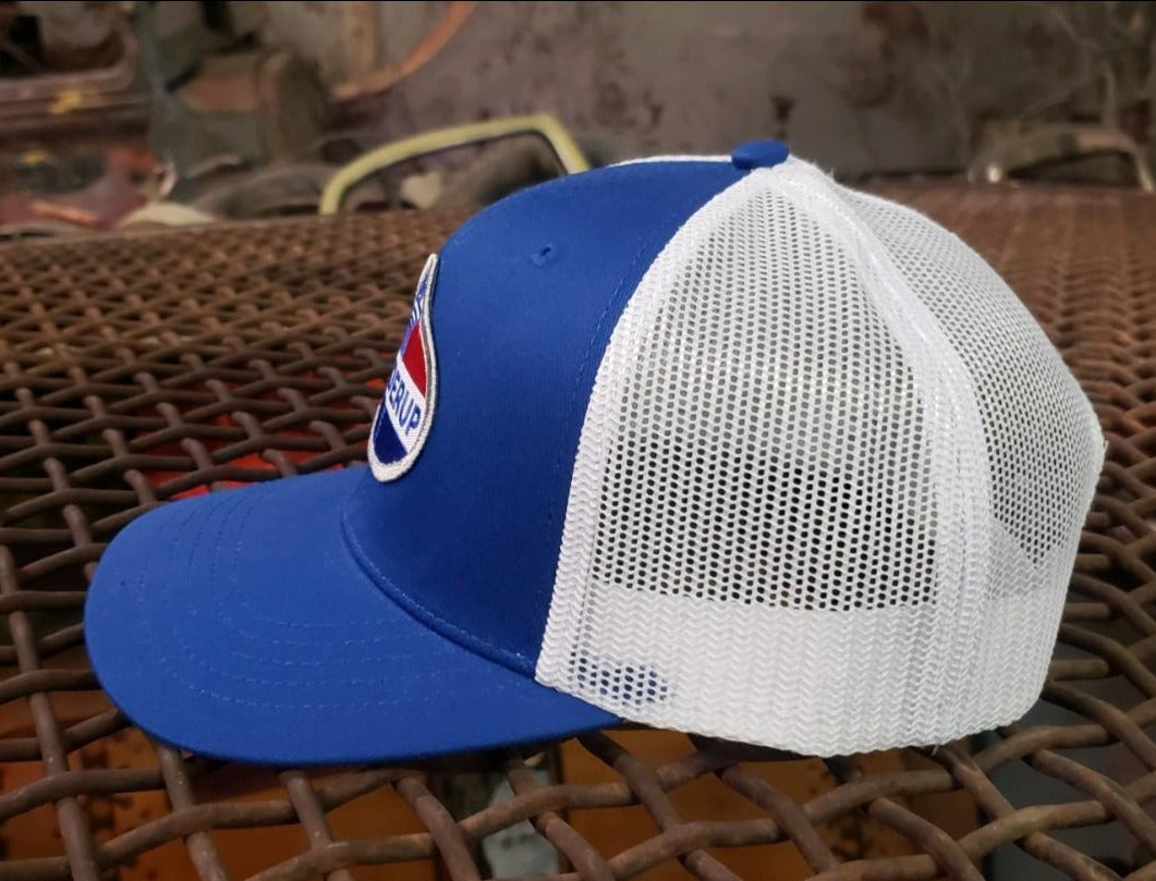 Welder Up Embroidered Fuel Sign Patch on Blue/White Adjustable Hat