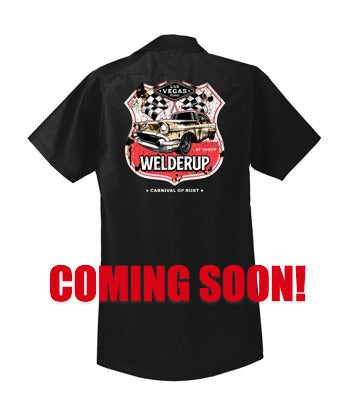 Welder Up 1957 Chevy Route 66 Black Work Shirt