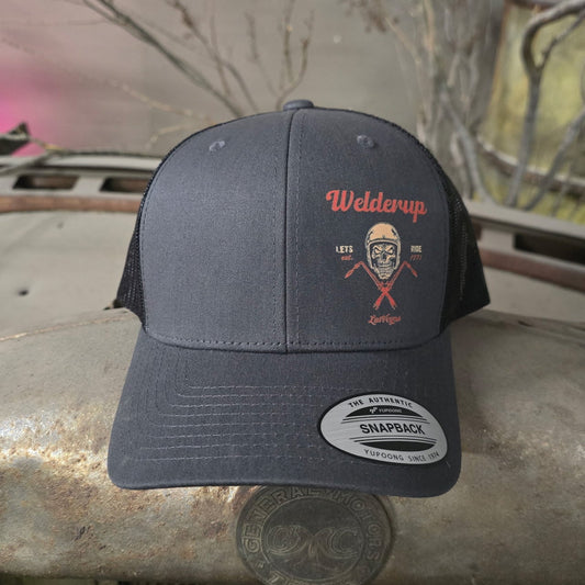 Welder Up Let's Ride Curve Bill Charcoal/Black Trucker Hat