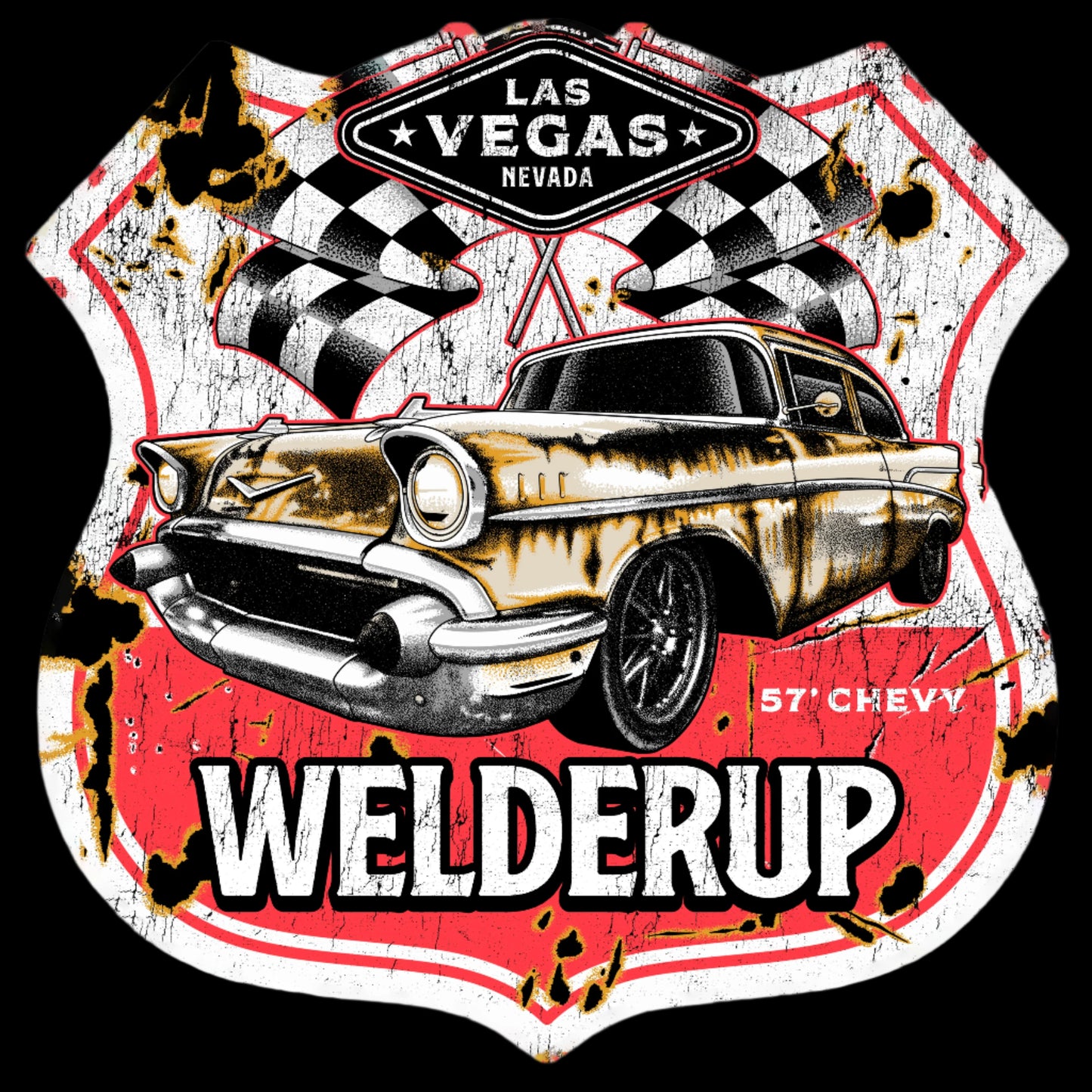 WelderUp 1957 Chevy Route 66 Sticker