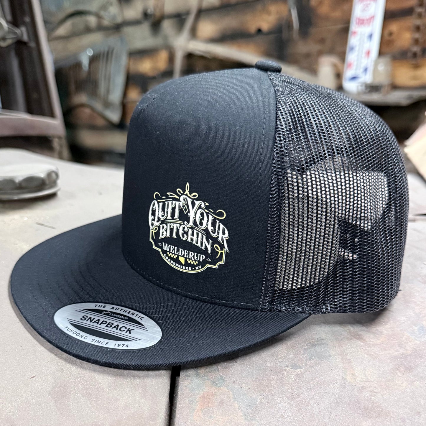 Welder Up QYB Black Classic 5 Panel Hat