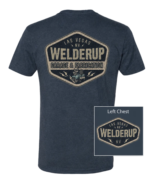 Welder Up Skeleton Gasser Navy Blue T-Shirt