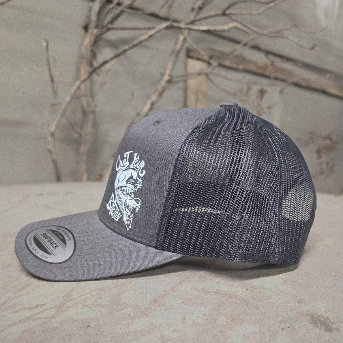Welder Up QYB Wolf Dark Heather Grey Curve Bill Hat