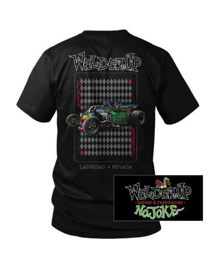 Welder Up Joker Rod Playing Card Black T-Shirt