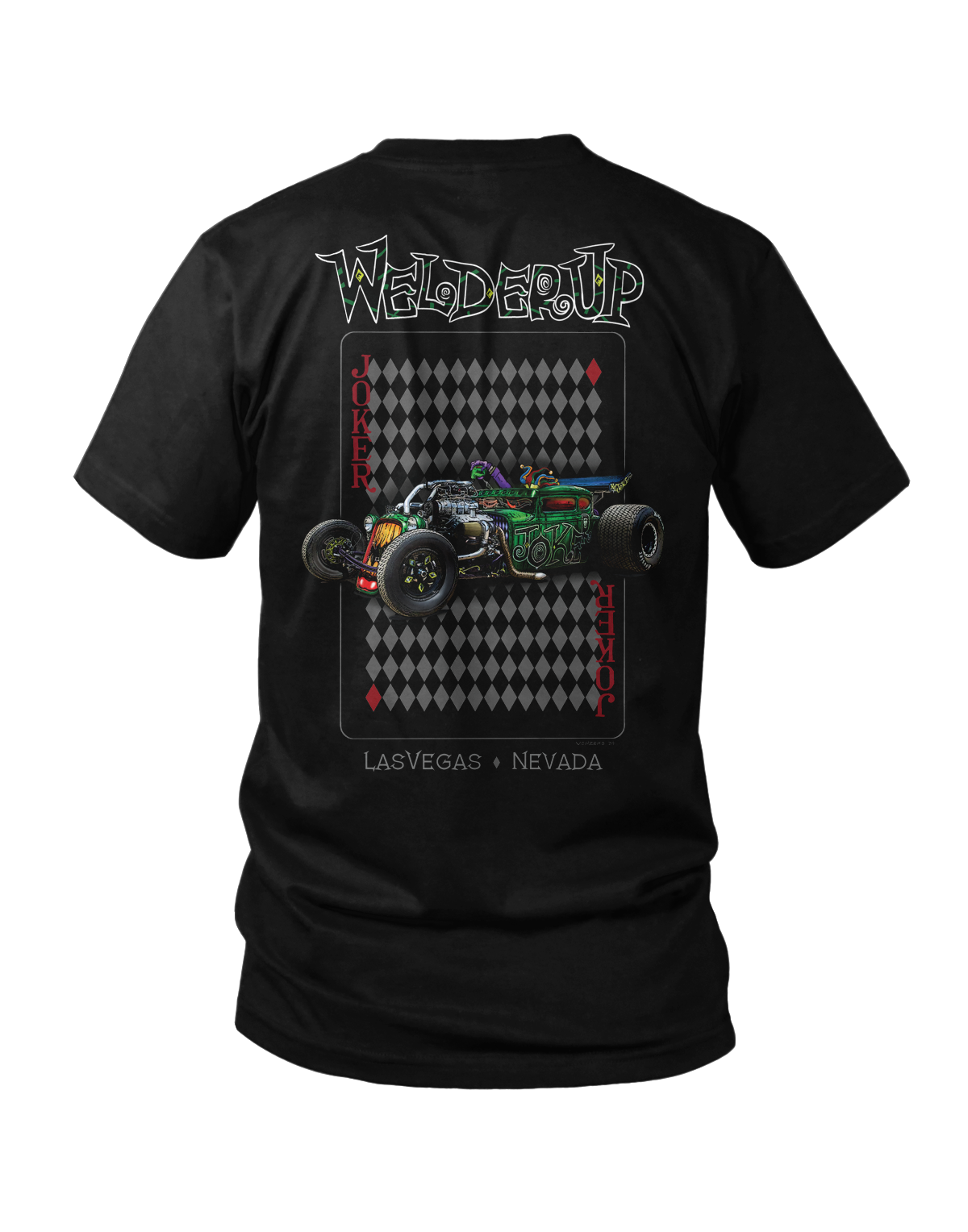 Welder Up Joker Rod Playing Card Black T-Shirt