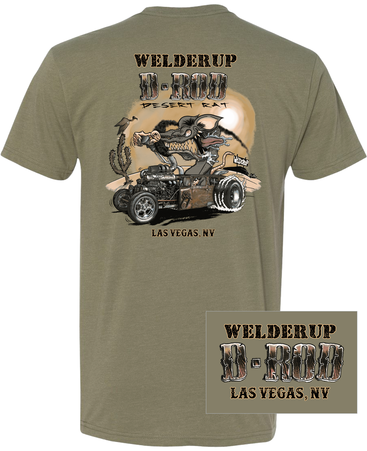 Welder Up D-Rod Desert Rat T-Shirt in Light Olive Green