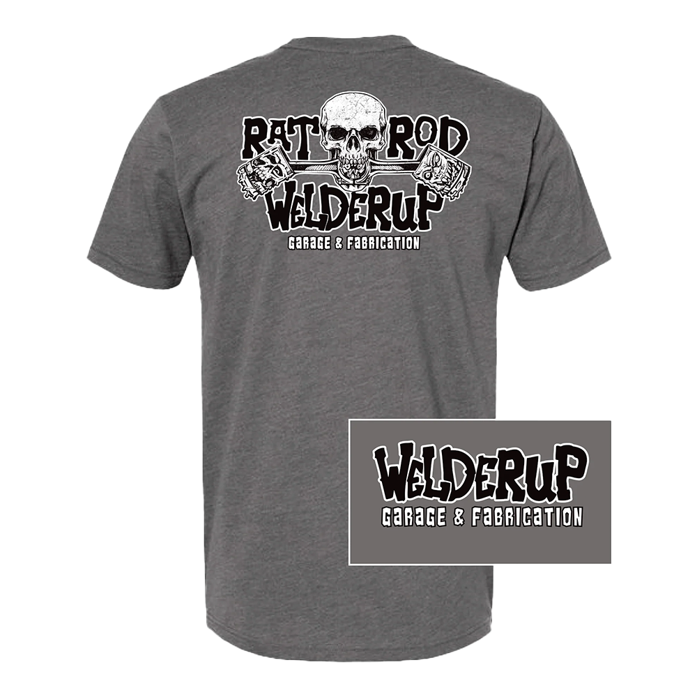 Welder Up Rat Rod Skull Gray T-Shirt