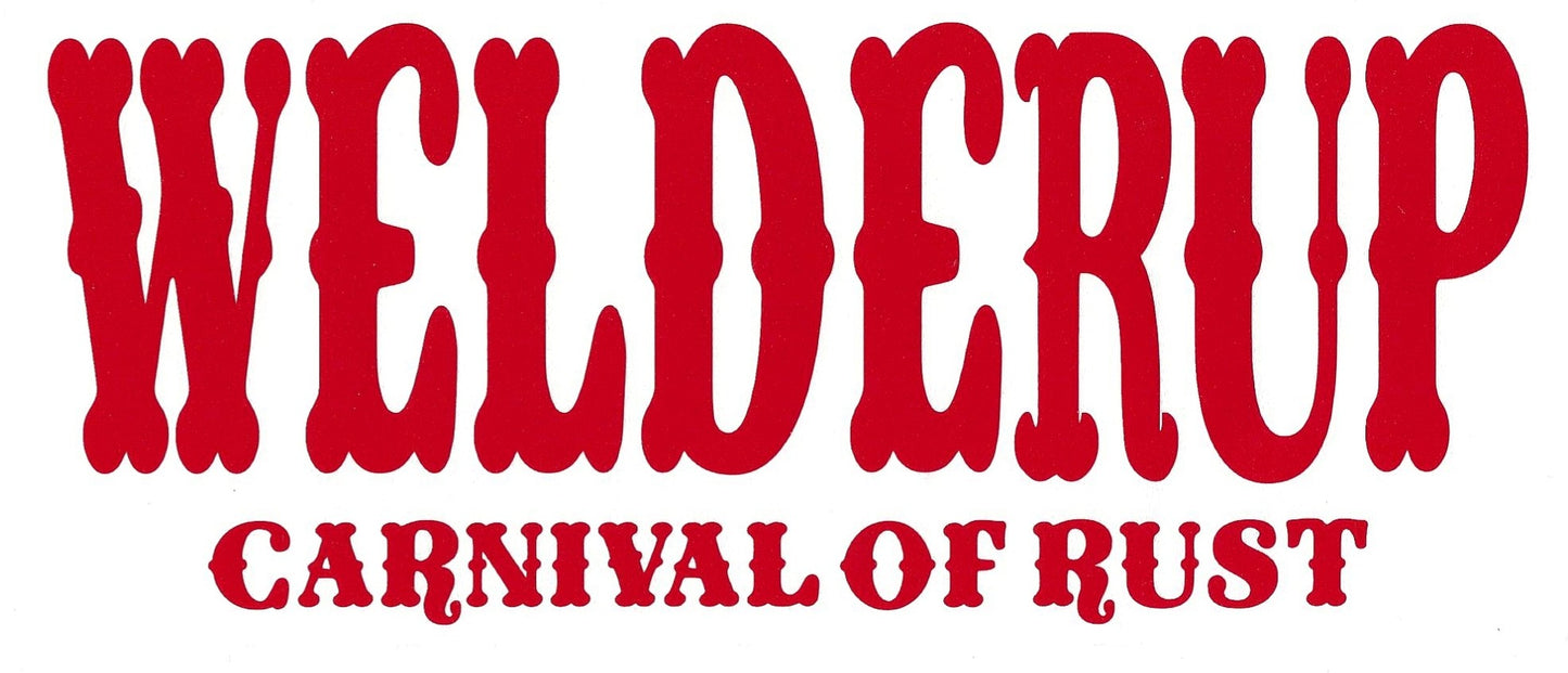 Welder Up "Carnival of Rust" Decal 10" X 4" (More Colors)