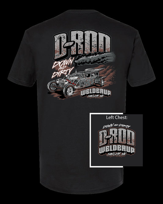 Welder Up D-Rod "Down and Dirty" Black T-Shirt