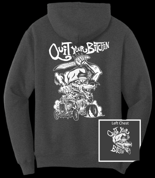 Welder Up QYB Wolf Dark Gray Hooded Sweatshirt