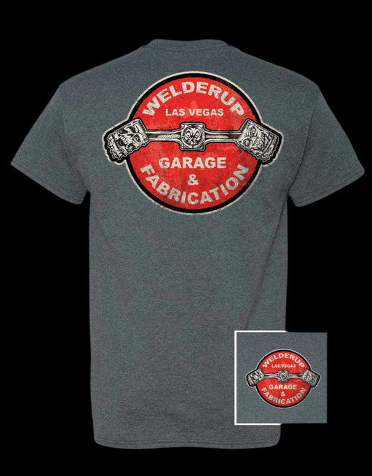 Welder Up Piston Logo Charcoal T-Shirt