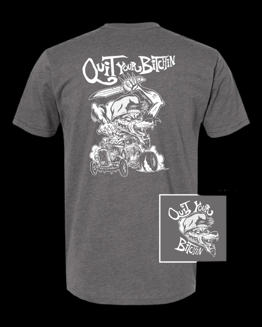 Welder Up Quit Your Bitchin' Wolf Heathered Heavy Metal Gray T-Shirt