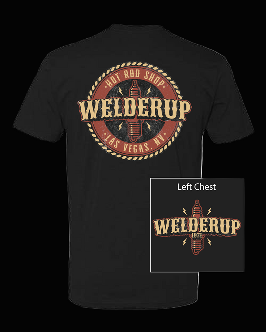 Welder Up Western Spark Plug Black T-Shirt