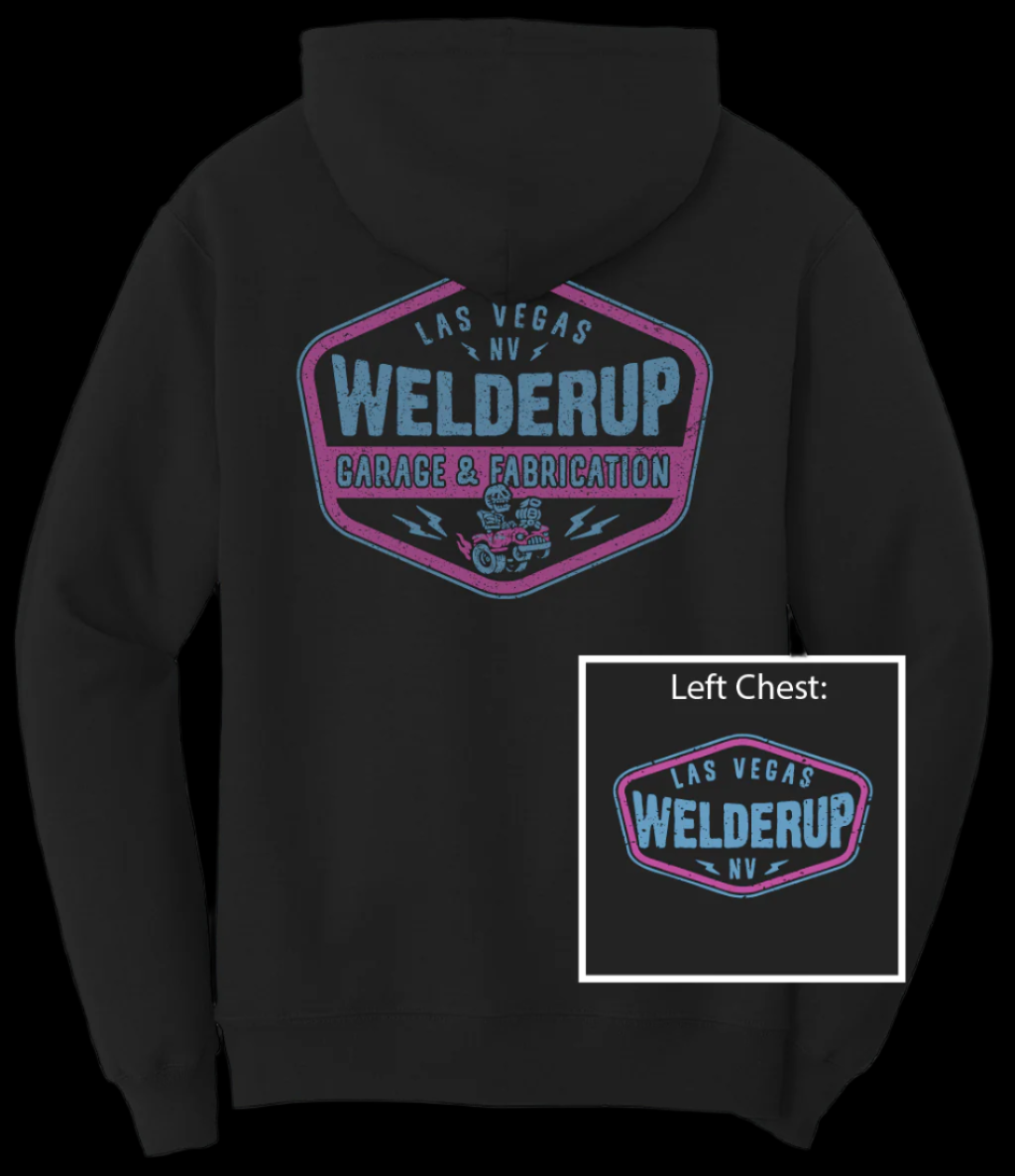 Welder Up "Miami Vice" Skeleton Gasser Black Hooded Sweatshirt