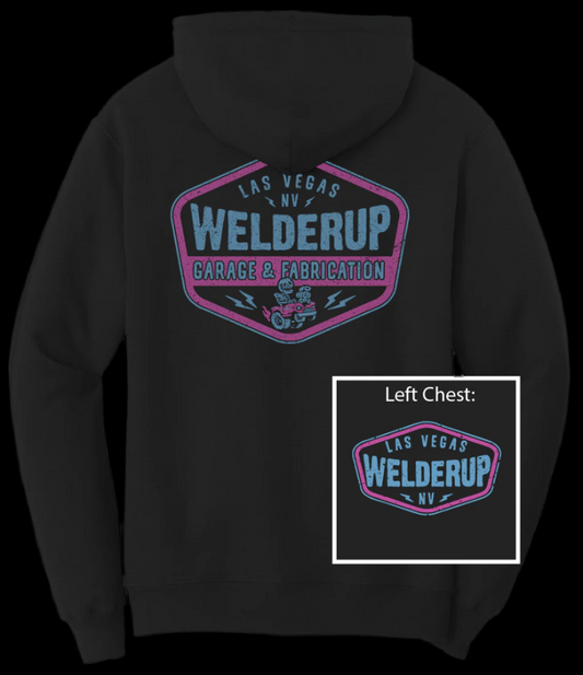 Welder Up "Miami Vice" Skeleton Gasser Black Hooded Sweatshirt