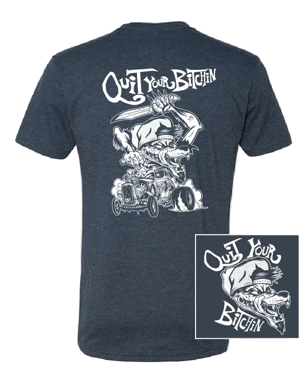 Welder Up Quit Your Bitchin' Wolf Heathered Indigo Blue T-Shirt