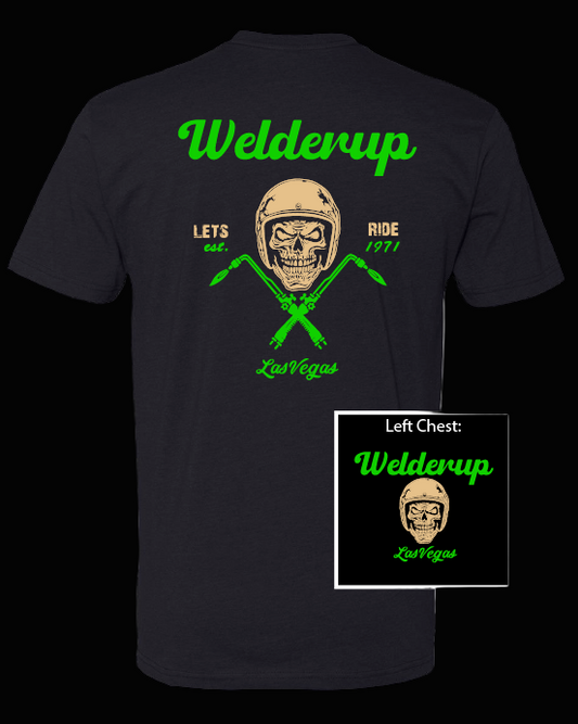 Welder Up Green "Let's Ride" Black T-Shirt