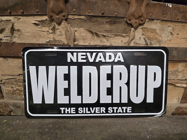 WelderUp Black Aluminum Novelty License Plate