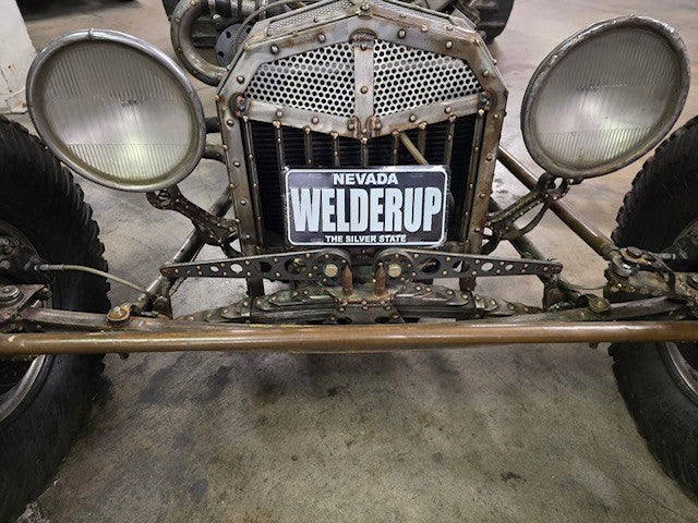 WelderUp Black Aluminum Novelty License Plate