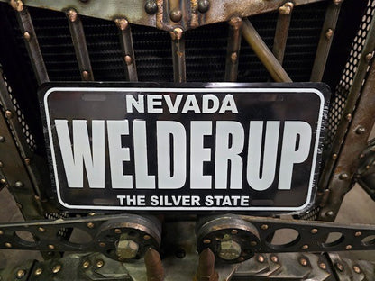 WelderUp Black Aluminum Novelty License Plate