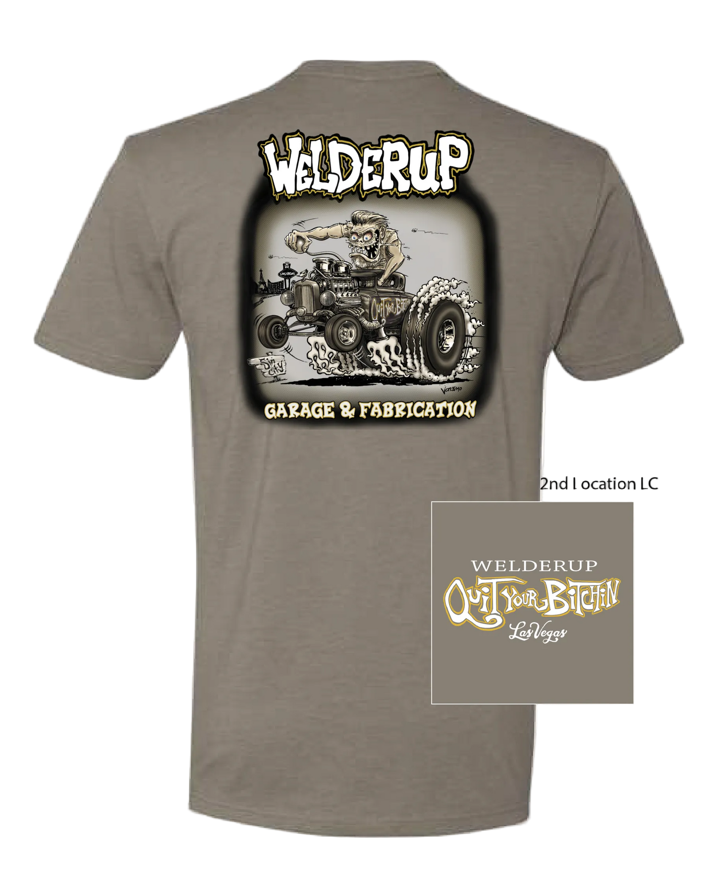 Welder Up QYB Cartoon on Stone T-Shirt