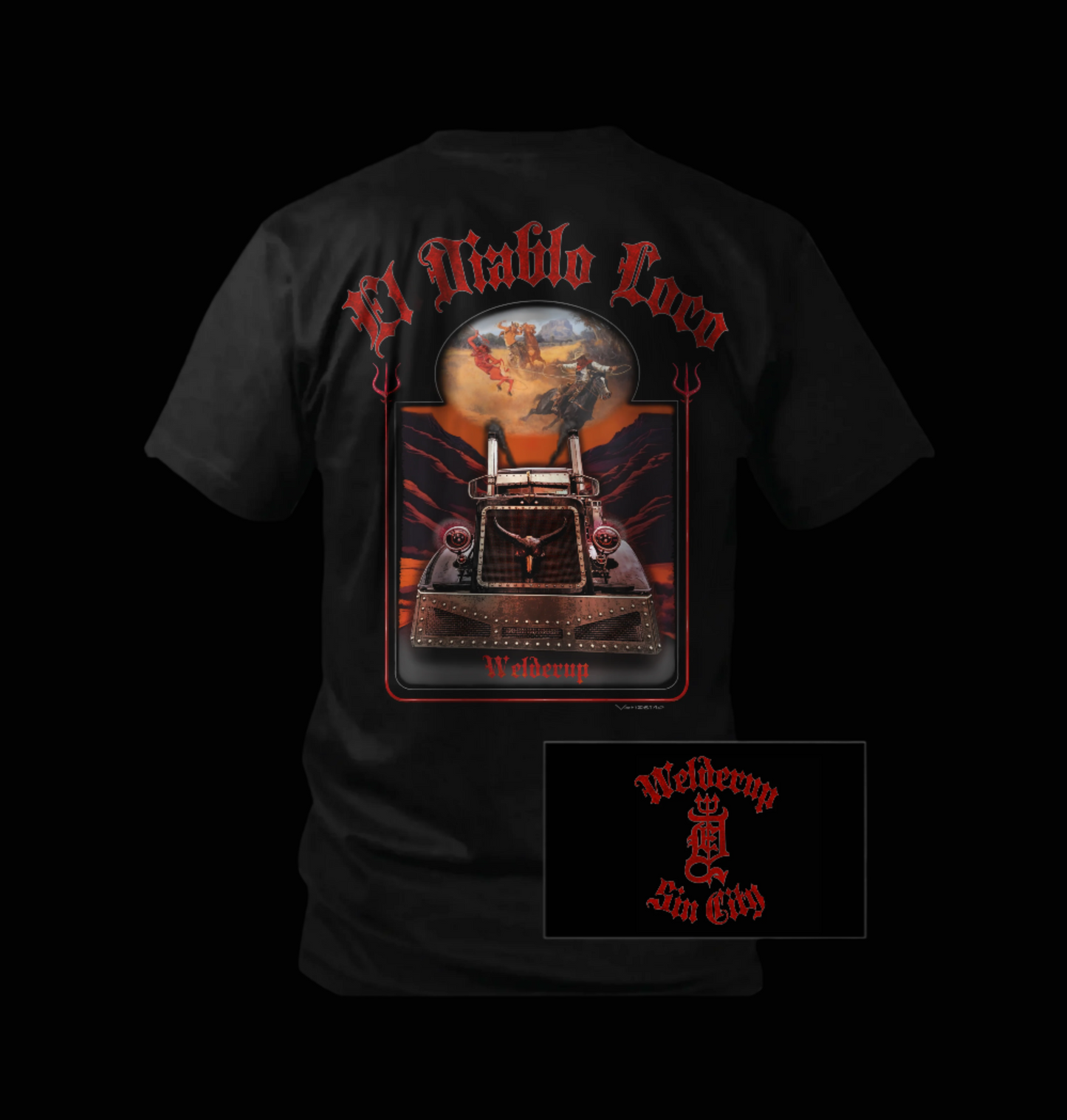 Welder Up El Diablo Loco Black T-Shirt