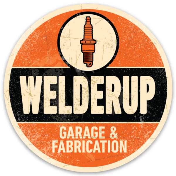 Welder Up Round Spark Plug Logo Sticker